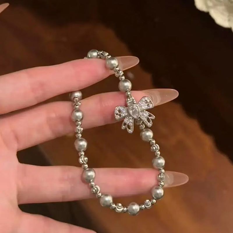 Wholesale Freshwater Pearl Round Bead Fishtail Bracelet