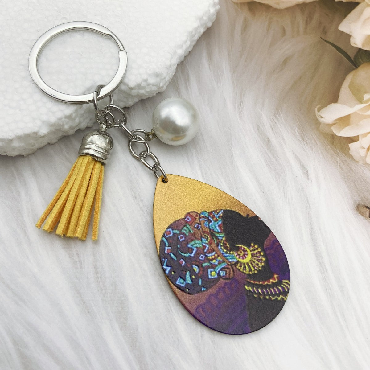 Wholesale Acrylic Black Printed Keychains