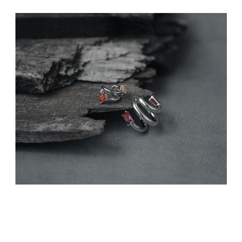 Wholesale Gradient Tourmaline Multi-Layer Earbone Clip Earrings