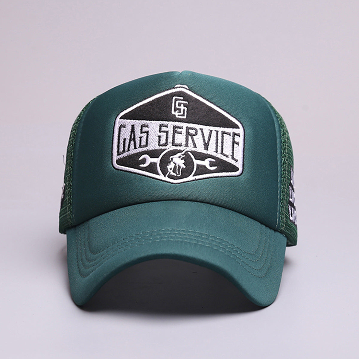 Wholesale  Trendy Brand Tooling Hip-hop Hat Letter Embroidery  GASSERVICE Truck Driver Street Retro Mesh Hat