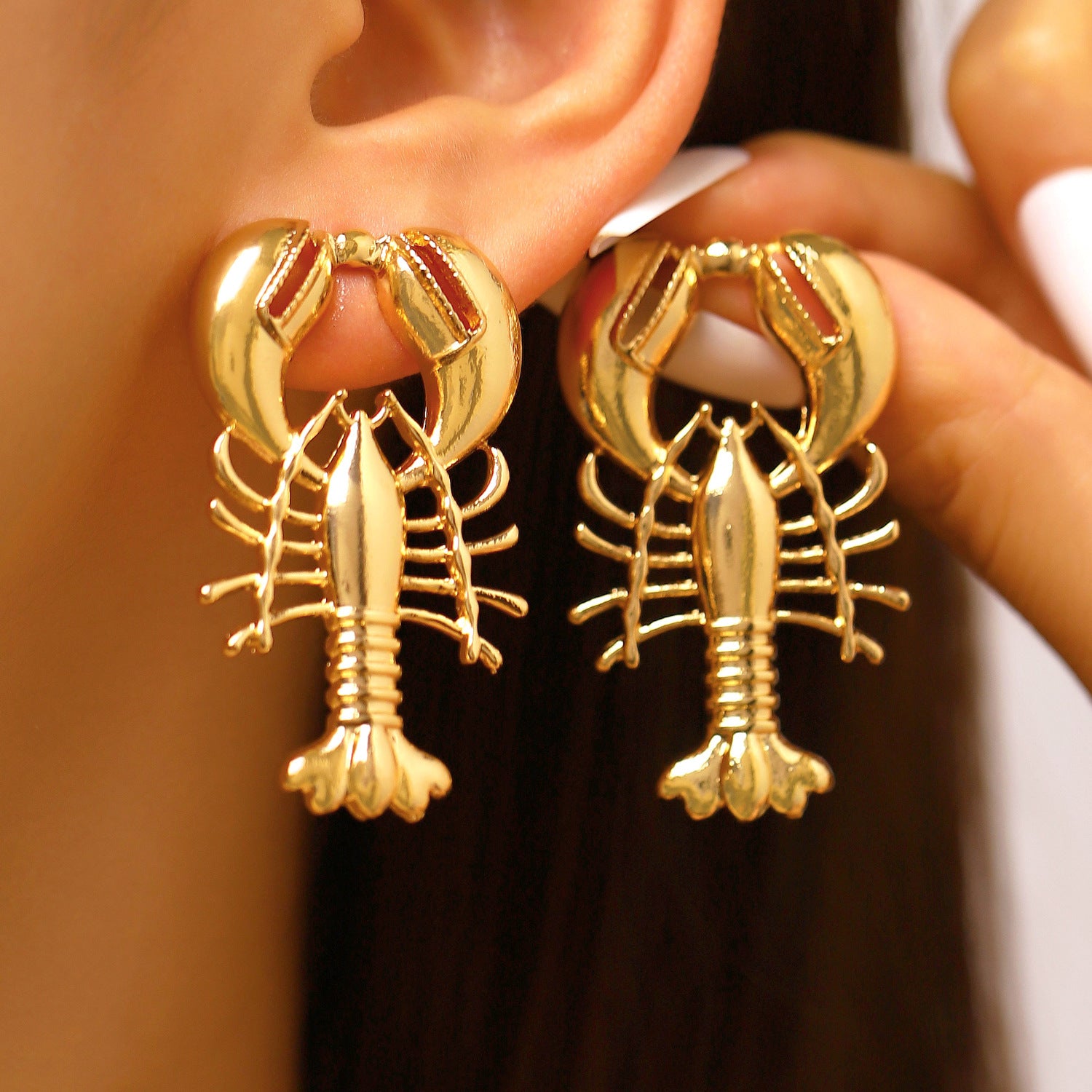 Wholesale Red Lobster Blue Crab Drop Earrings Women Beach Ocean Vacation Style Zinc Alloy Jewelry Fashion Accessory
