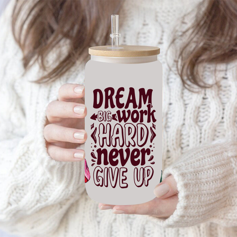 Wholesale Colorful Summer English Flowers 16oz Cup UV DTF Wraps