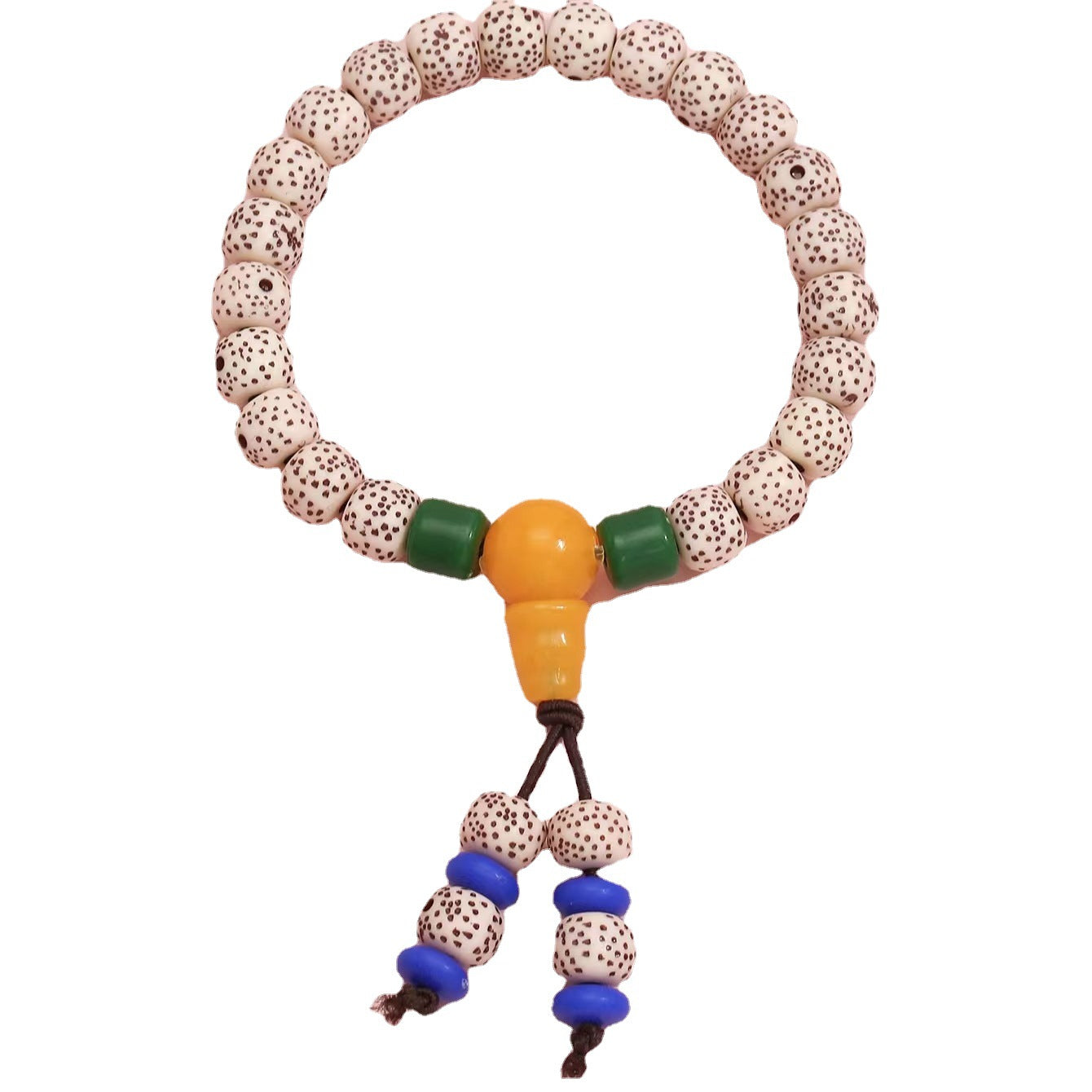 Wholesale Bohemian Star and Moon Polka Dot Bodhi Seed Tassel Beaded Bracelet