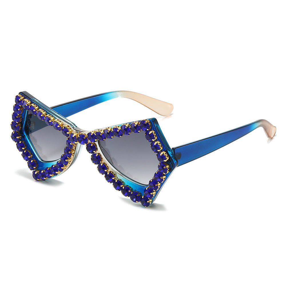 Wholesale Fashion Butterfly Inlaid Handmade Rhinestone Sunglasses