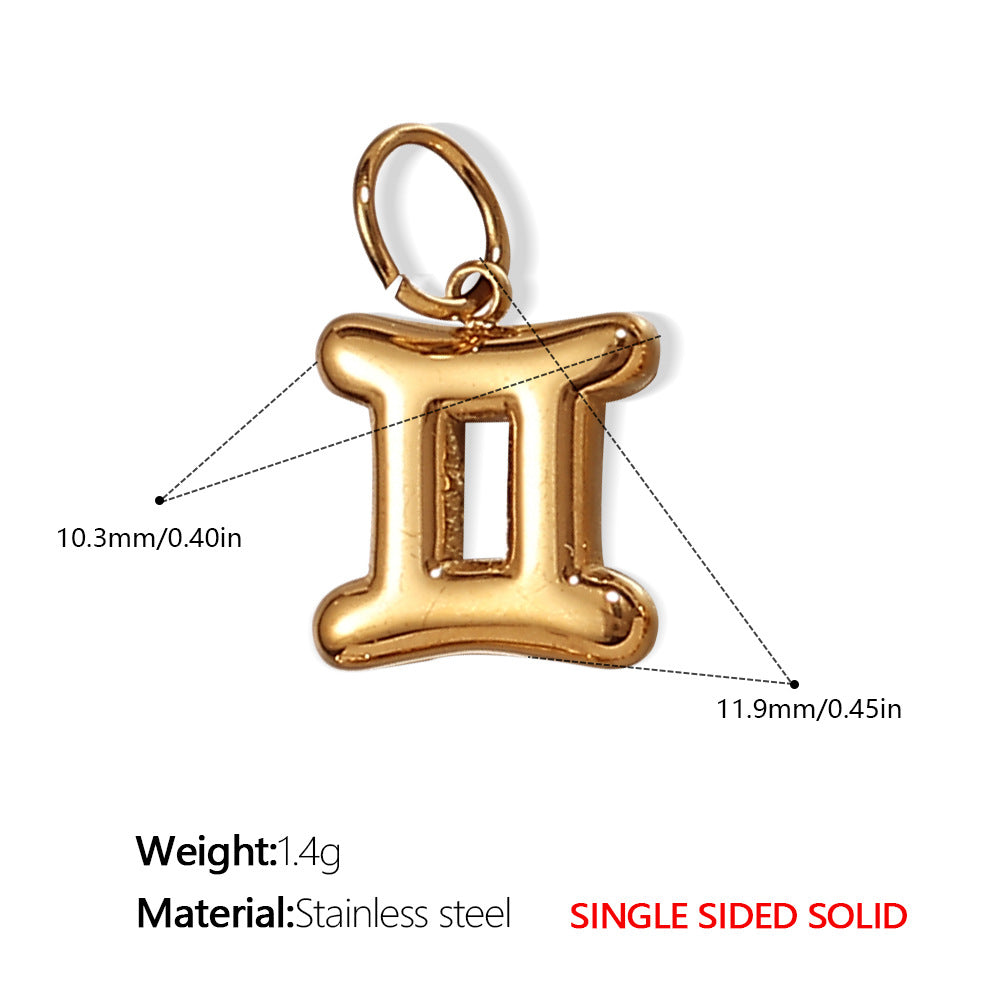 Wholesale Stainless steel twelve zodiac necklace pendant accessories