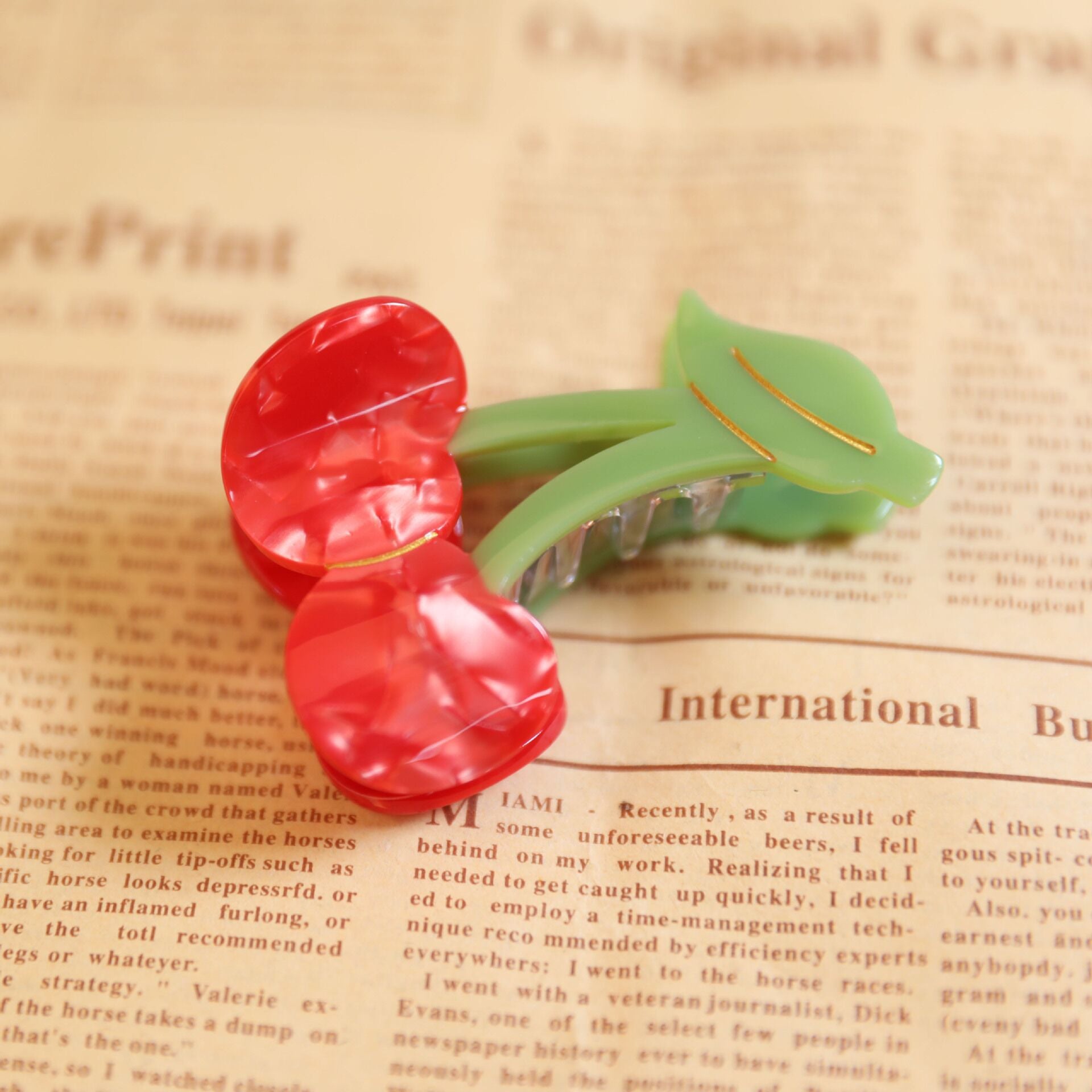 Wholesale Cute Strawberry Large Acetate Hair Clips