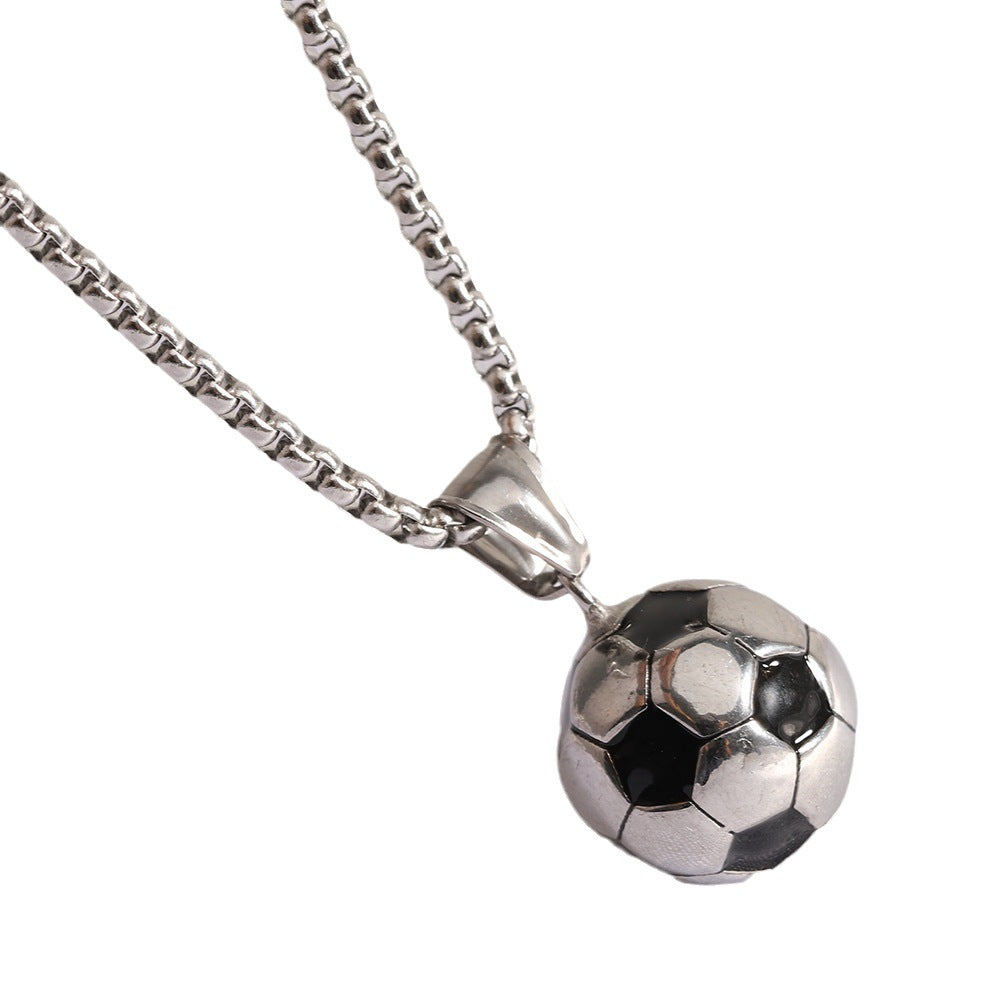 Wholesale 304 Titanium Steel Football Creative Necklaces