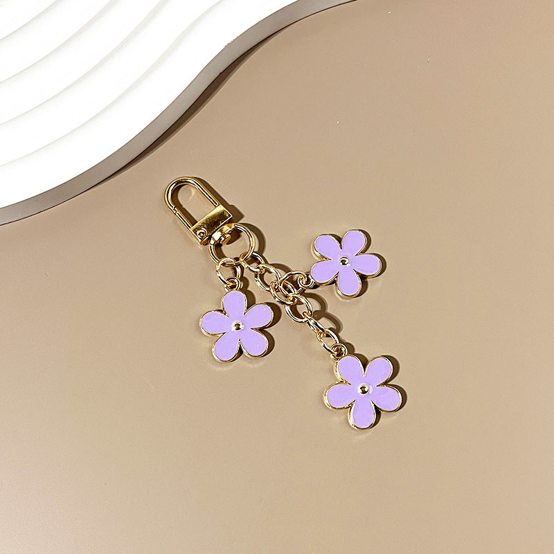 Wholesale color flower keychain creative bag pendant