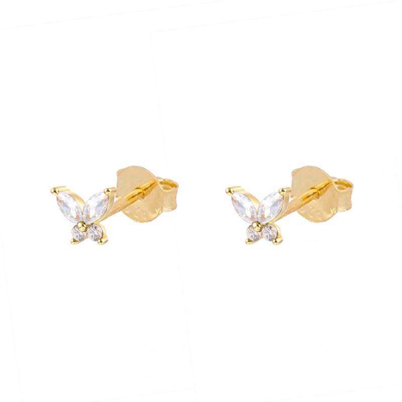Wholesale Butterfly Colored Zircon Copper Earrings
