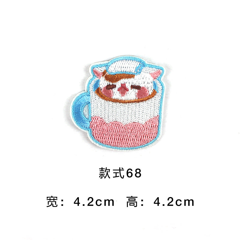 Wholesale Cute Cartoon Embroidered Cloth Patches Self Adhesive Badges For Coat Decoration DIY Craft Supply Gift