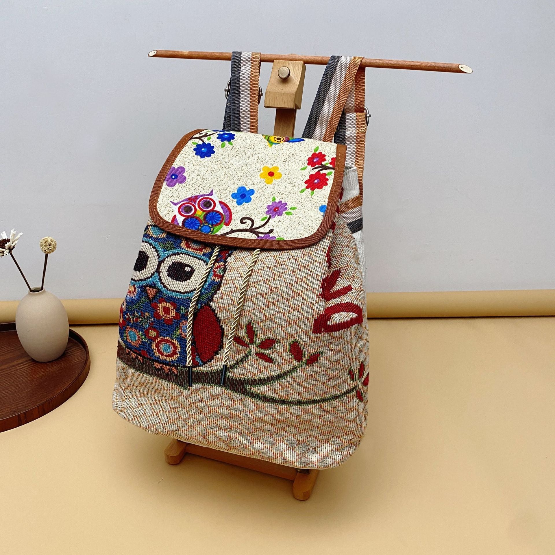 Wholesale Vintage Embroidered Knitted Fabric Bag