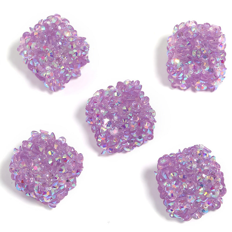 Wholesale 10pcs Colorful Resin Diamond Soft Sugar Beads
