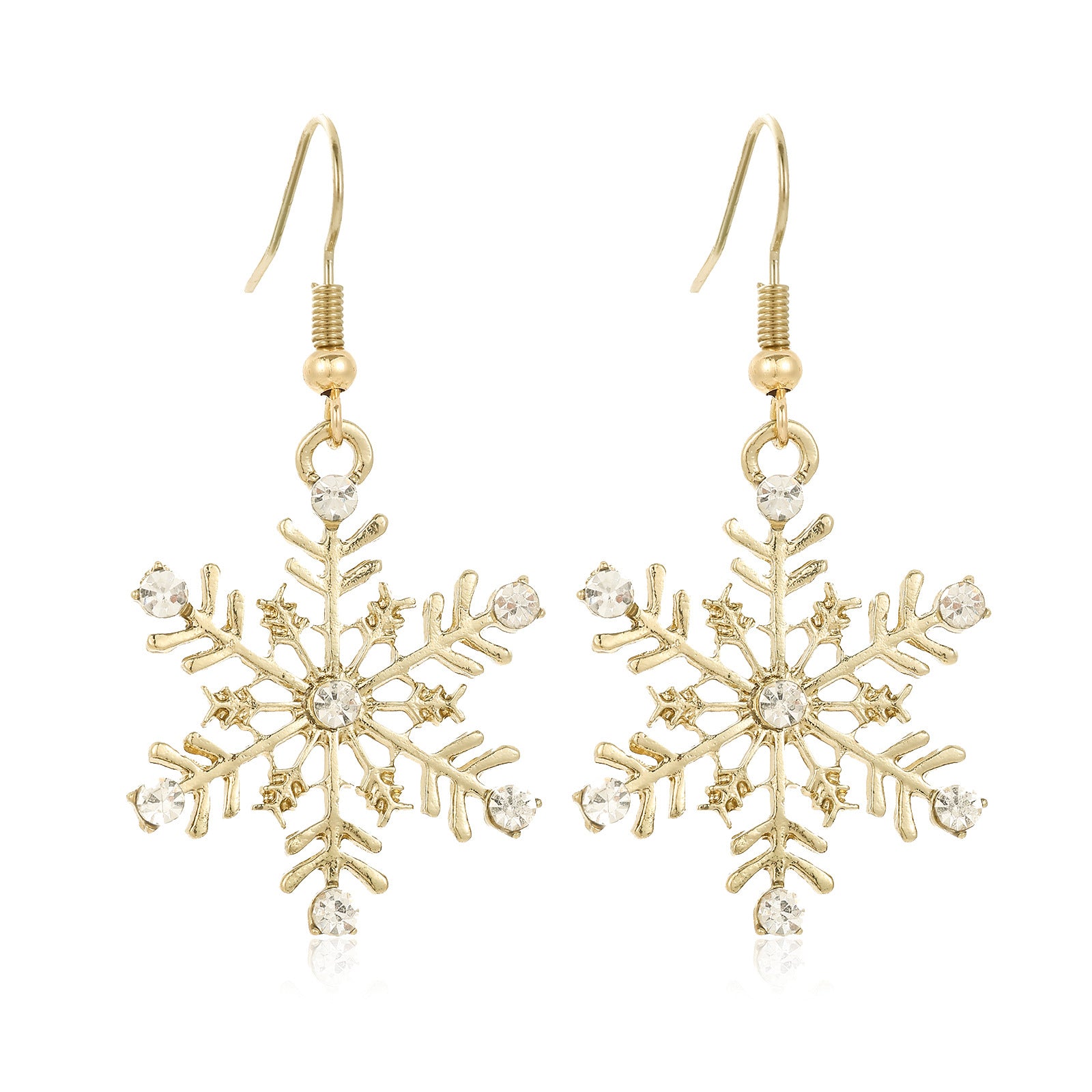 Wholesale Alloy diamond snowflake earrings