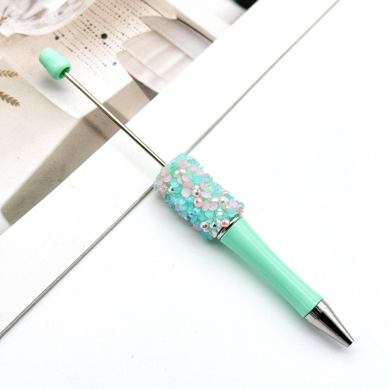 Wholesale DIY Sequin Bead Pen Colorful Resin Ballpoint Pen