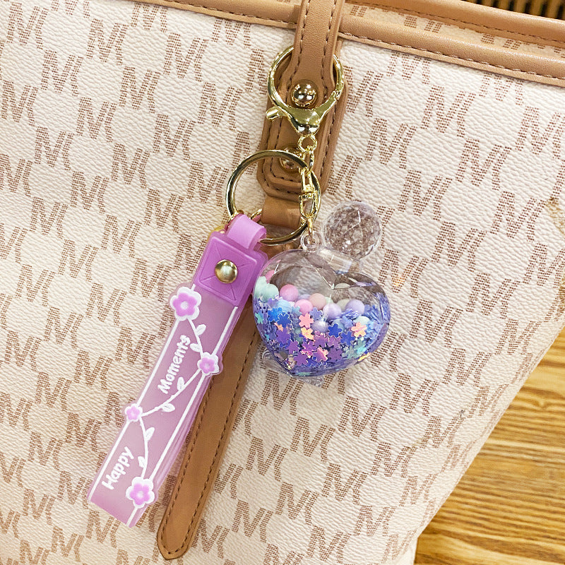 Llavero de aceite de botella de perfume acrílico al por mayor