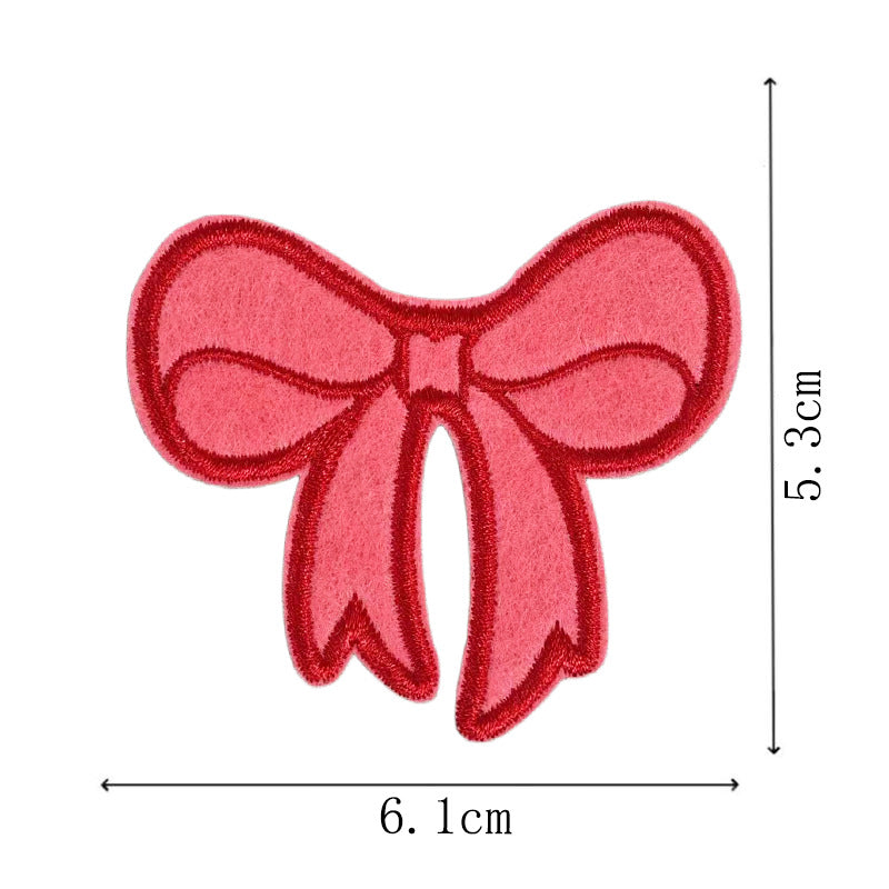 Wholesale Red diverse bow embroidery DIY Patches