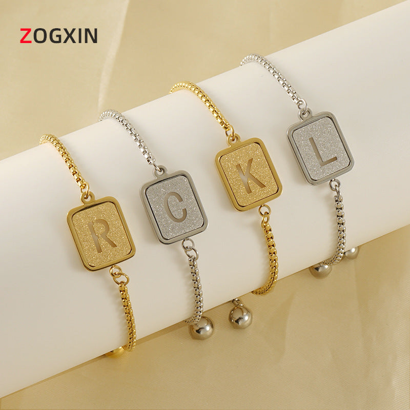 Wholesale Letter Female Adjustable Titanium Steel Bracelet