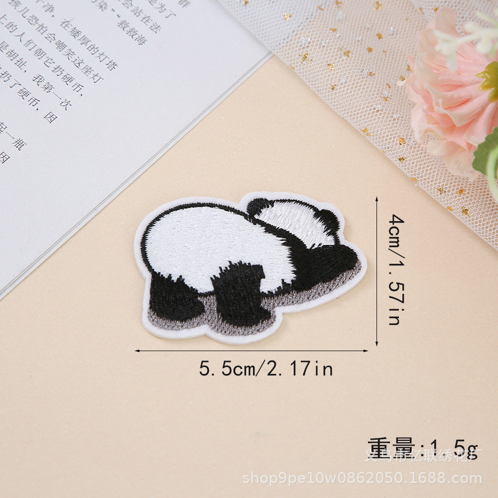 Wholesale Cartoon Panda Embroidery Clothing Hole Patch