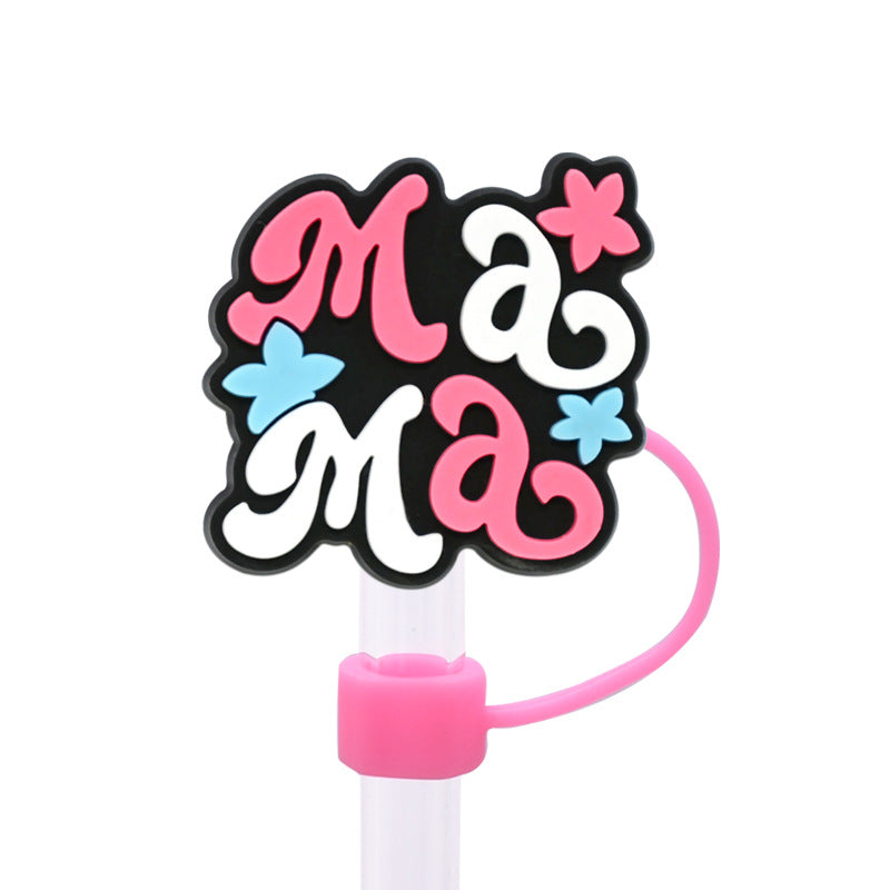 Wholesale  Random 100pcs/pack  Mother' s Day dust plug straw cap   Straw Tube Cap