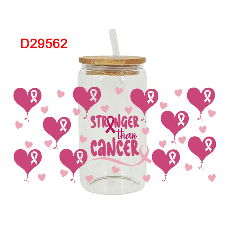 Wholesale Pink Love Butterfly 16oz Cup UV DTF Wraps