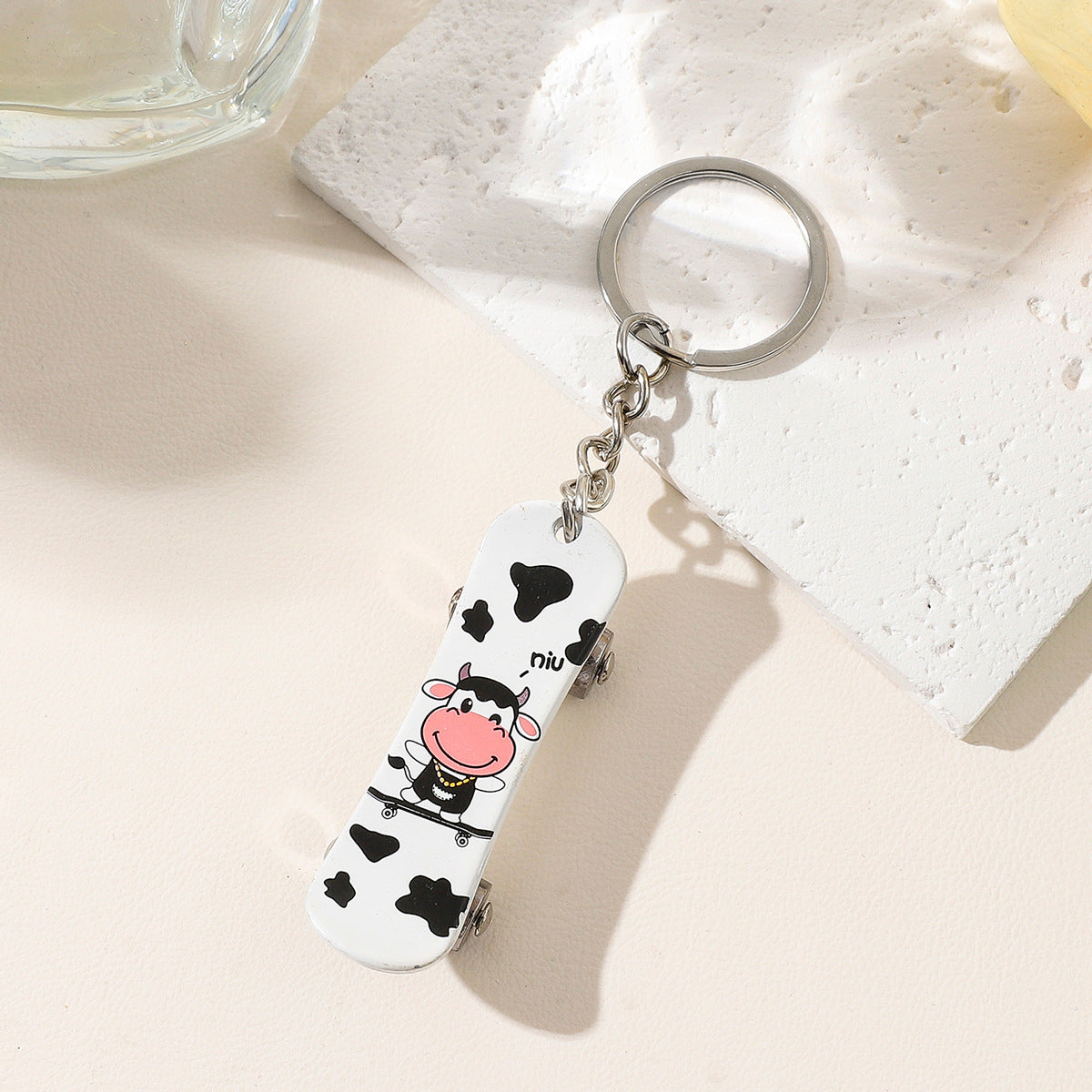 Wholesale Metal Fan Spaceman Cow Cartoon Keychain