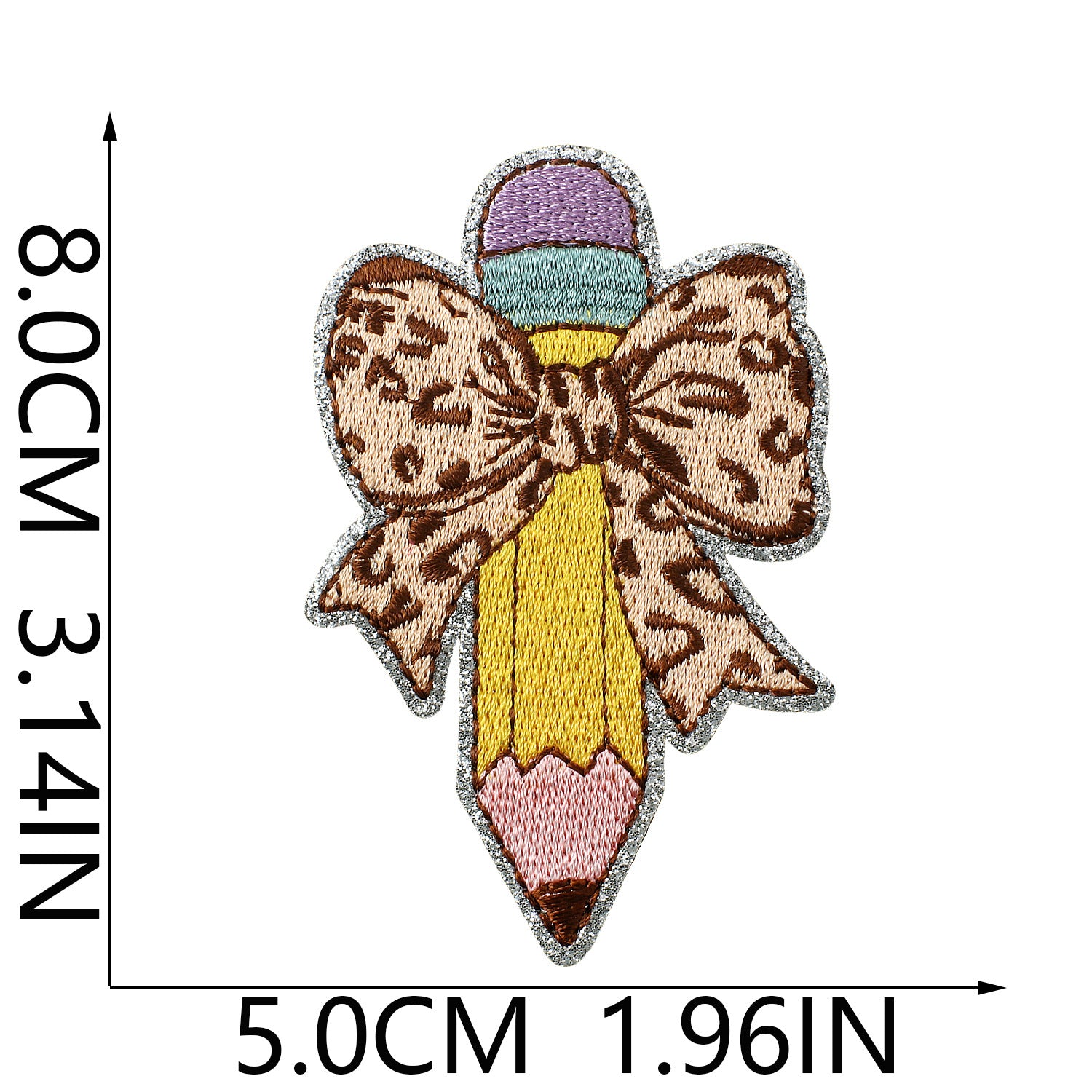 Wholesale Bow Pencil Theme Iron On Embroidery Patch Decorative Casual Clothing Accessory