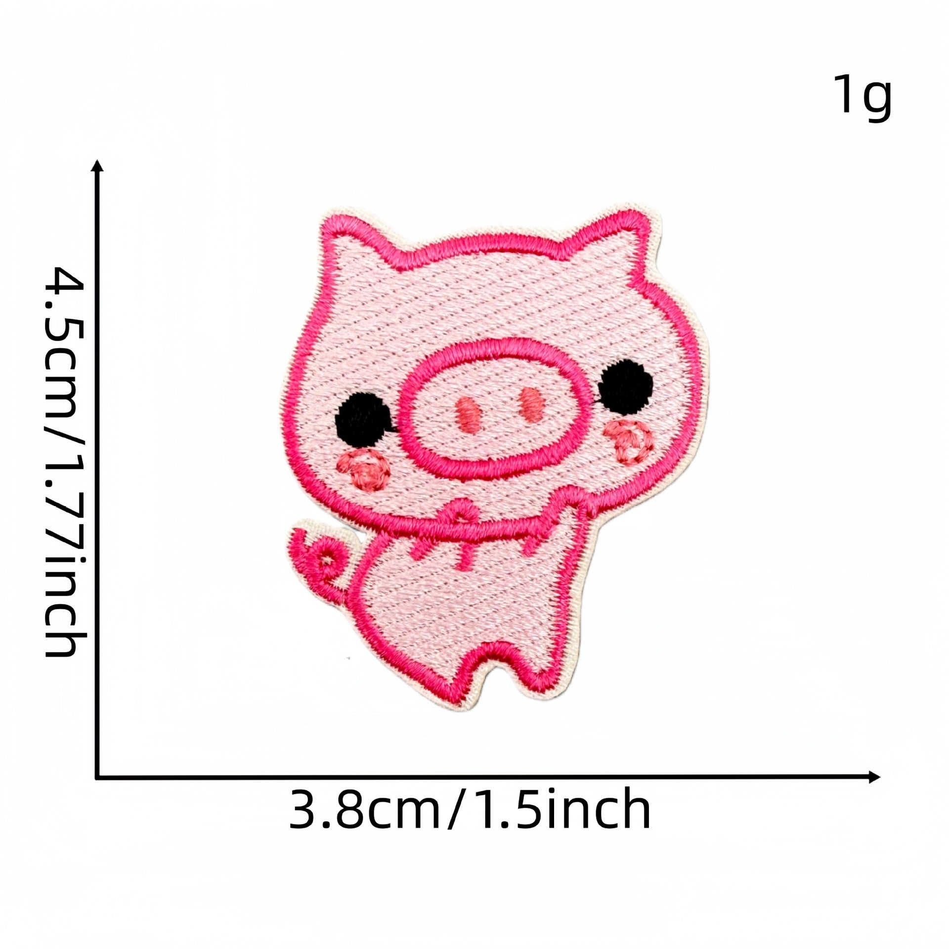 Wholesale Fashion Cartoon Pink Pig Iron On Embroidery Patch Polyester Fabric For Kids Clothing DIY