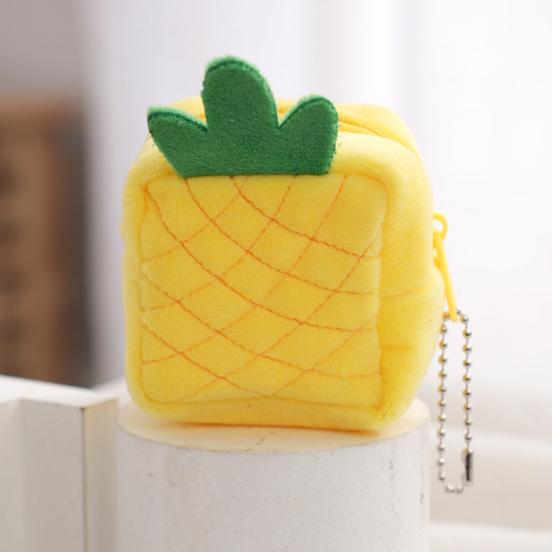Wholesale Fruit Series Plush Coin Purse Keychain