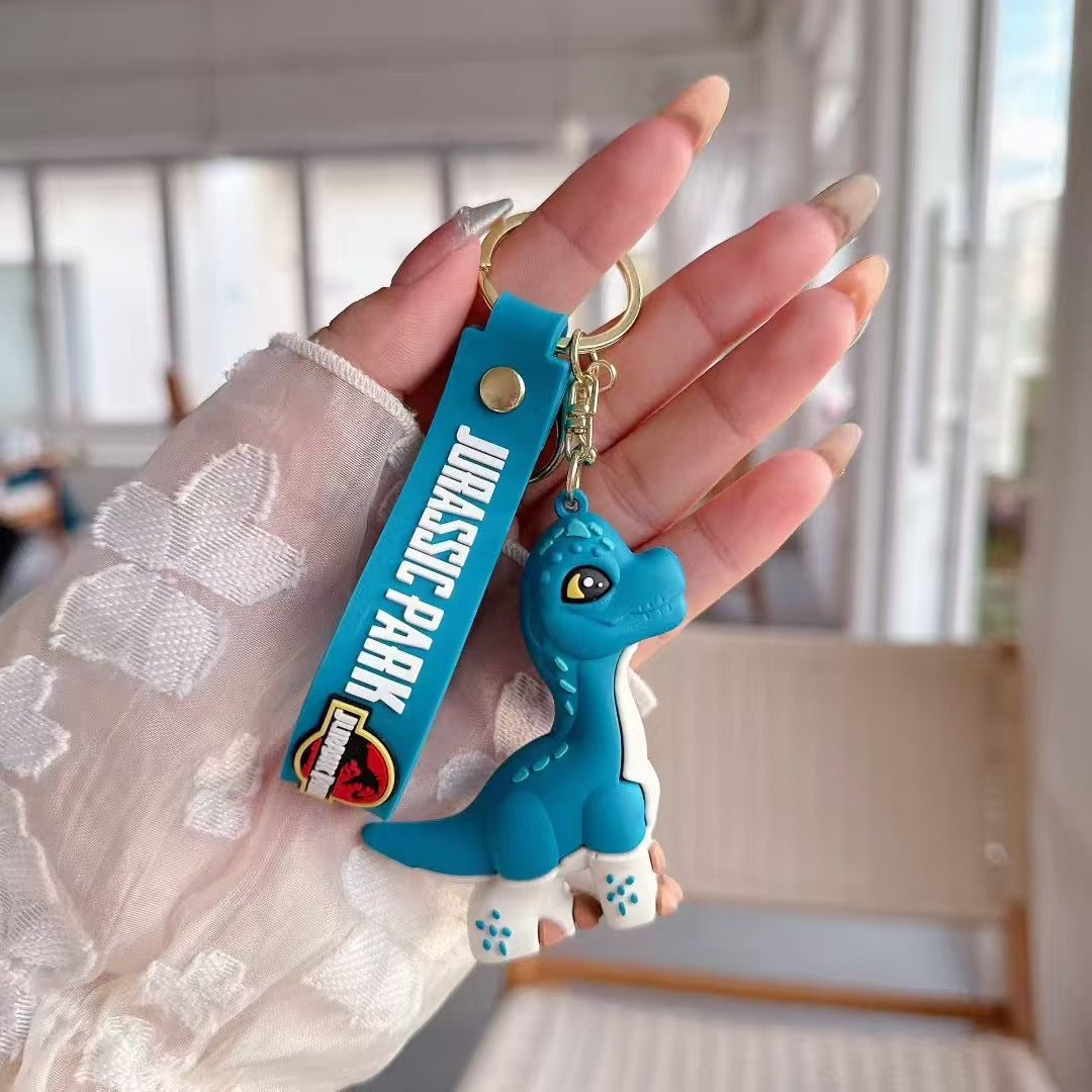 Wholesale cartoon cute dinosaur soft plastic doll keychain