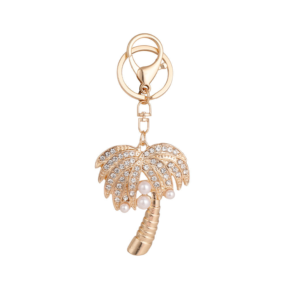 Wholesale nut tree inlaid with diamond pearl metal key