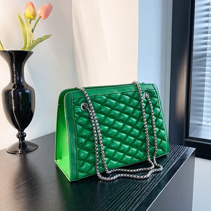 Wholesale Elastic Embroidered Diamond Chain Large Capacity Shoulder Crossbody Square Bag