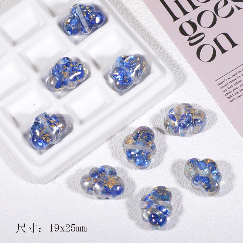 Wholesale Transparent colorful shell five-pointed star cloud through-hole beads