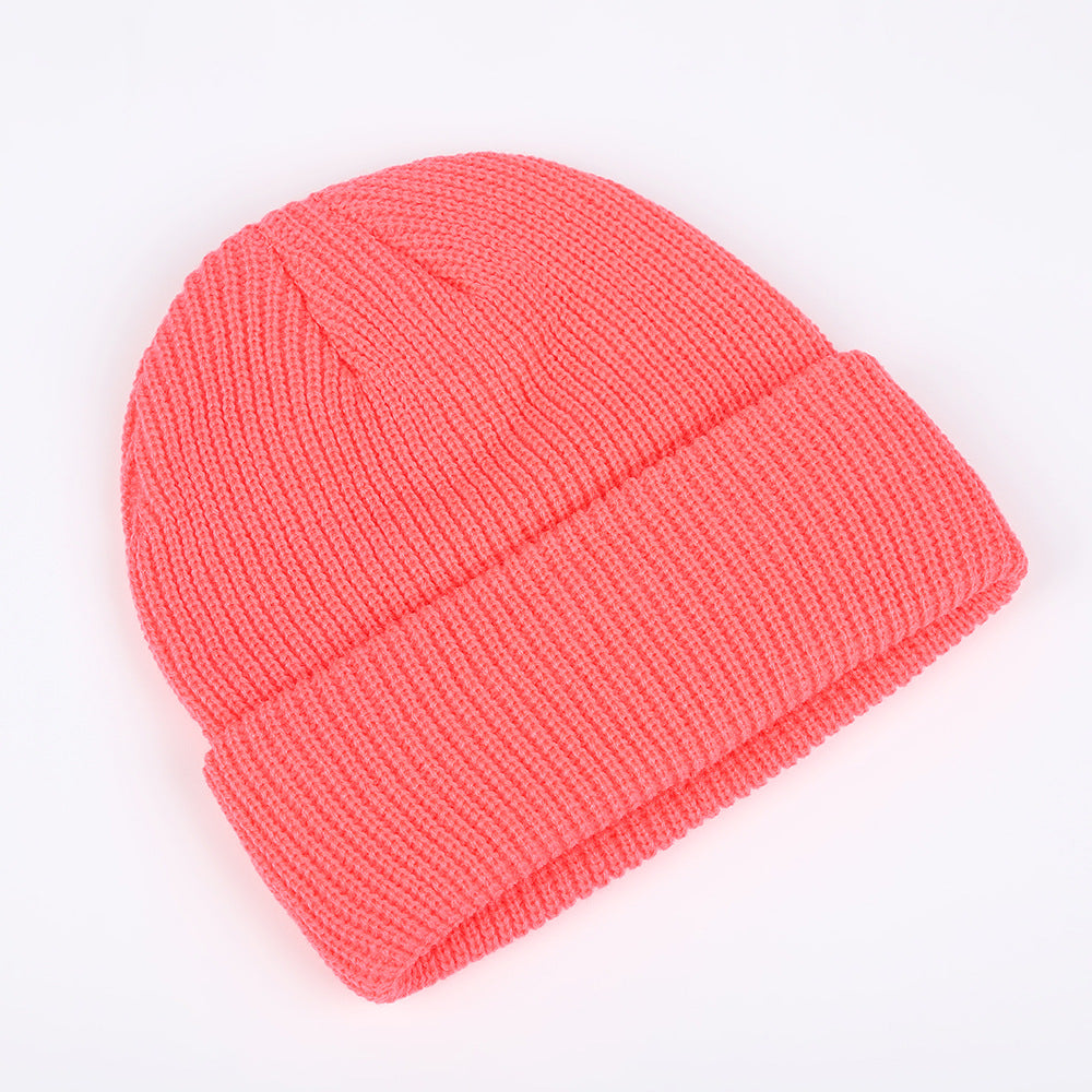 Wholesale Round Top Solid Color Knitted Melon Pea Hat