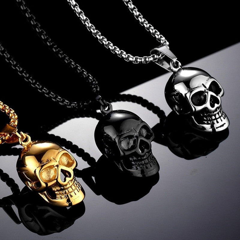 Wholesale Oversized Skull Pendant Necklace For Men Trendy Fashion Jewelry Accessory  Party Gift