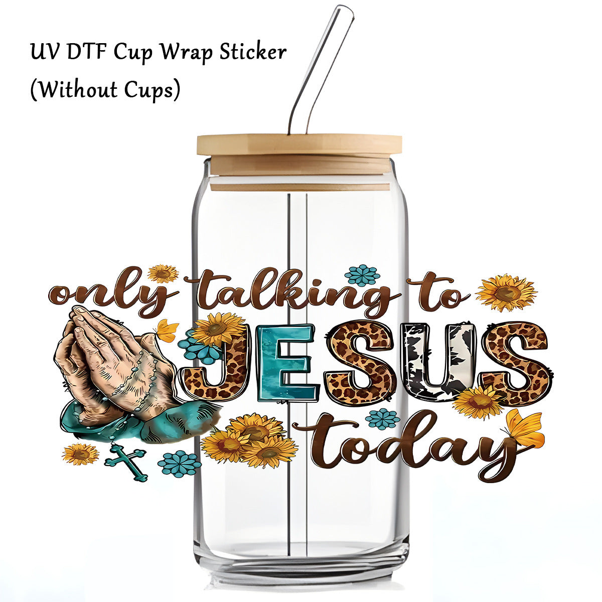 Wholesale Leopard print pattern 16oz Cup UV DTF Wraps