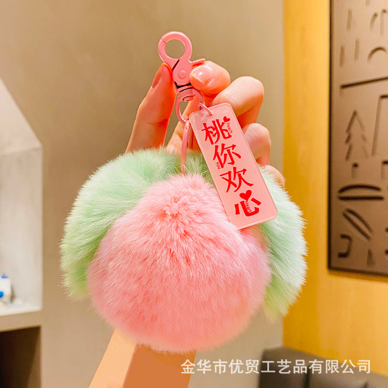 Wholesale Plush persimmon pendant keychain pendant persimmon wishful car pendant