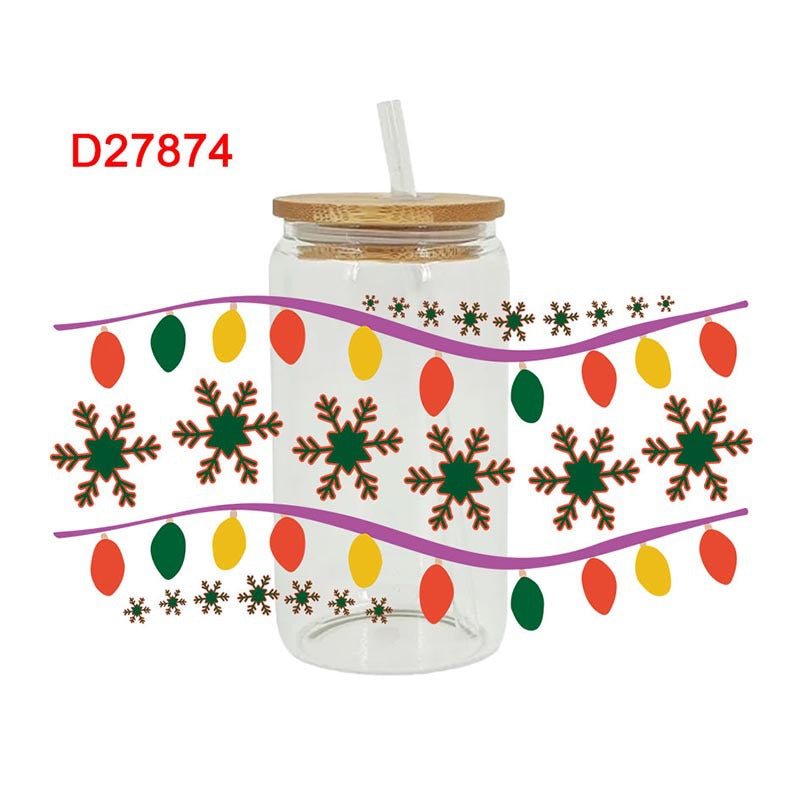 Wholesale Uv Transfer Sticker Tree Glass Cup Crystal Sticker 16oz Cup UV DTF Wraps