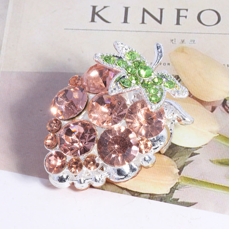 Wholesale Colorful grape full diamond can wear straight hole loose beads DIY mobile phone key chain