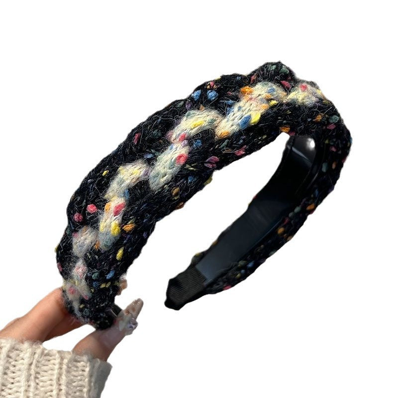 Wholesale Color Knitted Wool Wide Edition Hair Hoops
