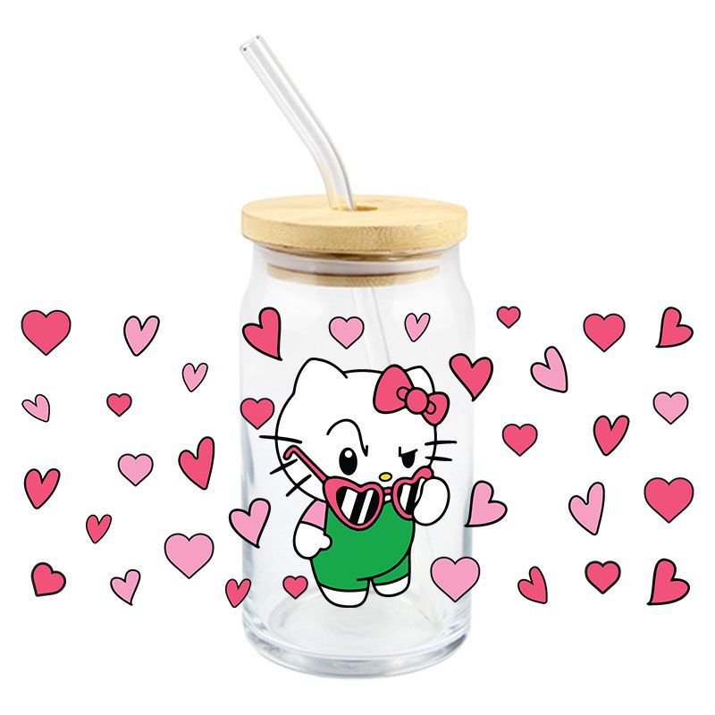 Wholesale 5pcs Cartoon Valentine' s Day  16oz Cup UV DTF Wraps OLY Exclusive