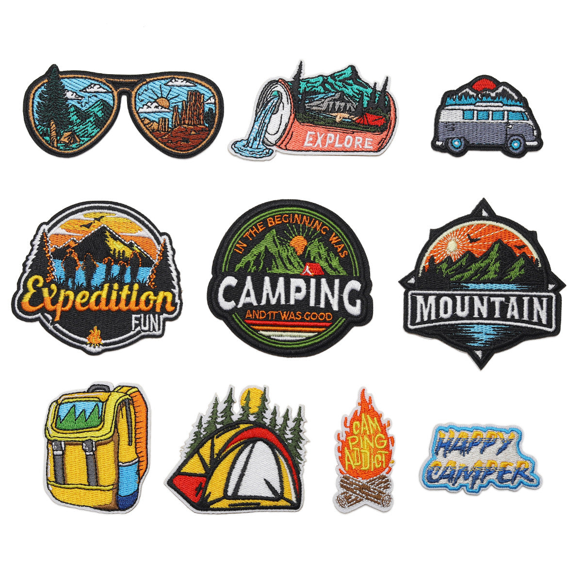 Wholesale Twill Self Adhesive Embroidered Patch Set Decorative Accent For Towels And Outdoor Camping Gear Gift Resale