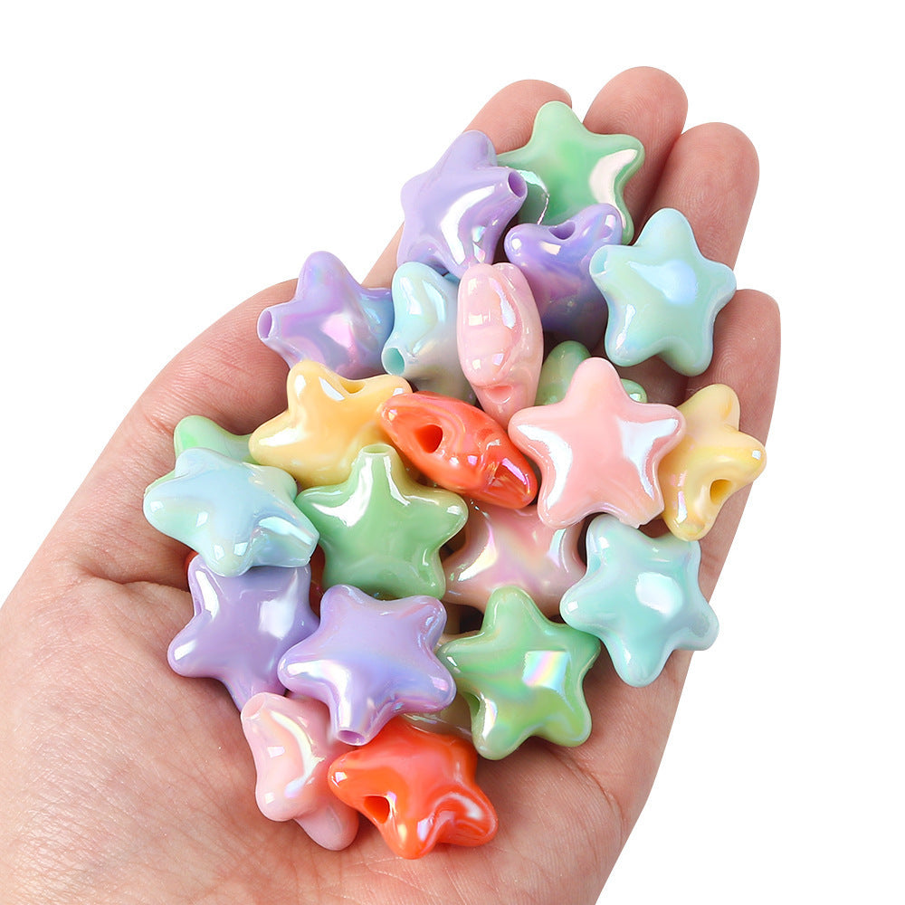 Wholesale 10pcs Cute Star Five-Pointed Star DIY Acrylic Beads Colorful Versatile Accessories