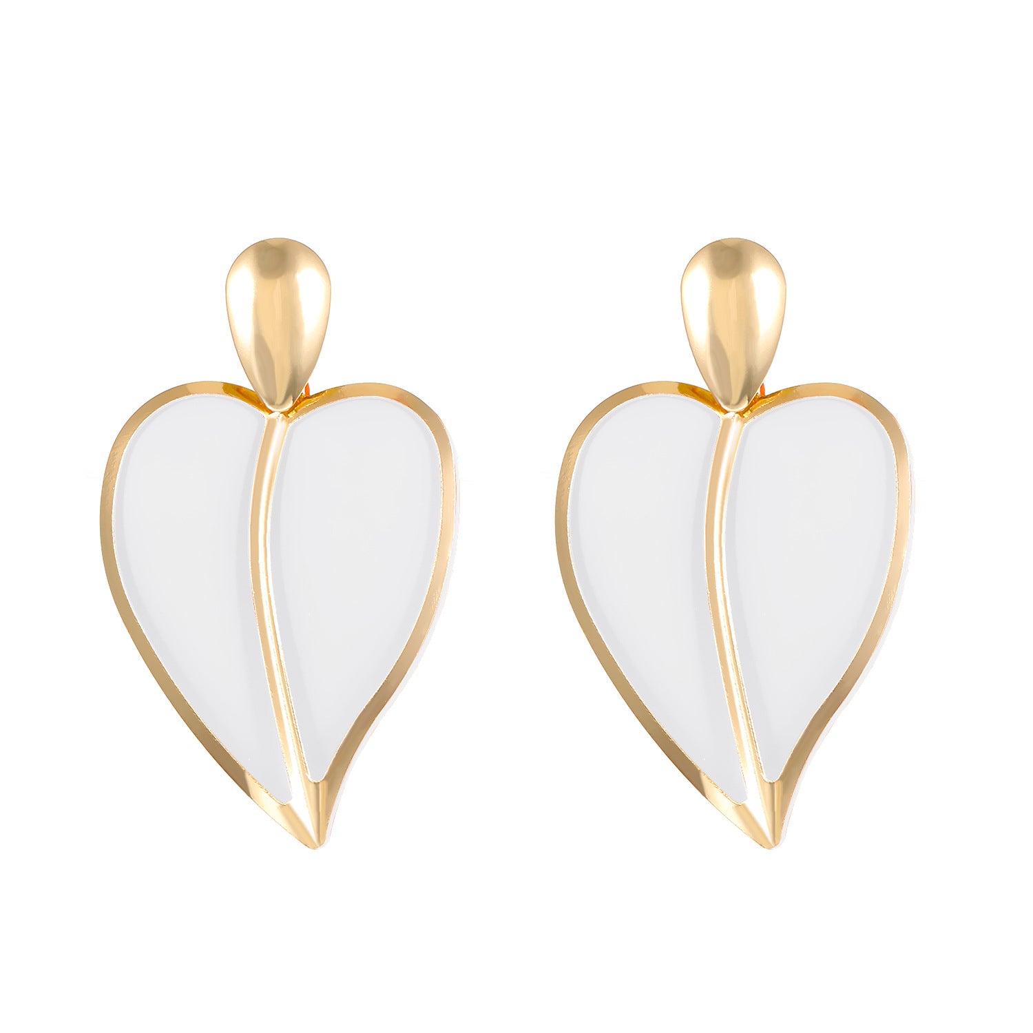 Wholesale Colorful Spray Painting Love Droplet Double Layer Alloy Earrings