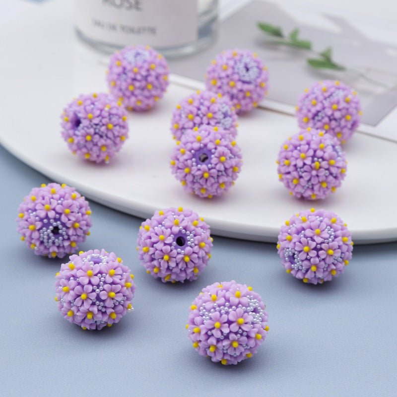 Wholesale 10pcs Pearl Flower bayberry Ball Diamond Ball Acrylic Beads