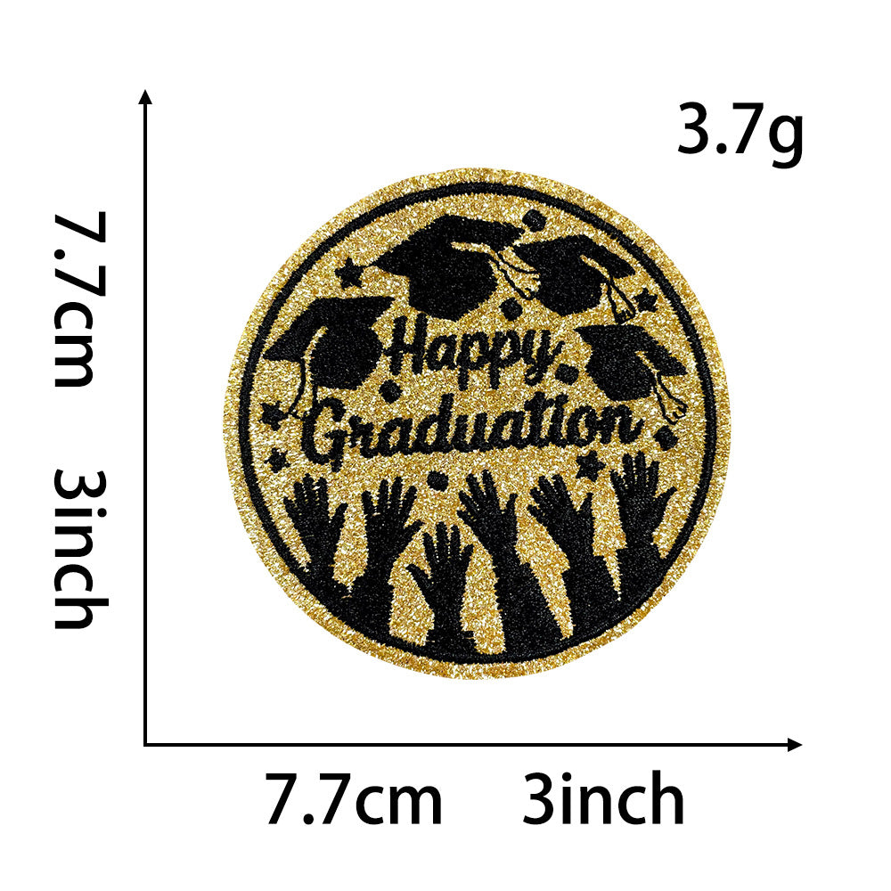 Wholesale Embroidered Graduation Patch Set Chic DIY Iron On Applique Creative Gift For Students And Resale