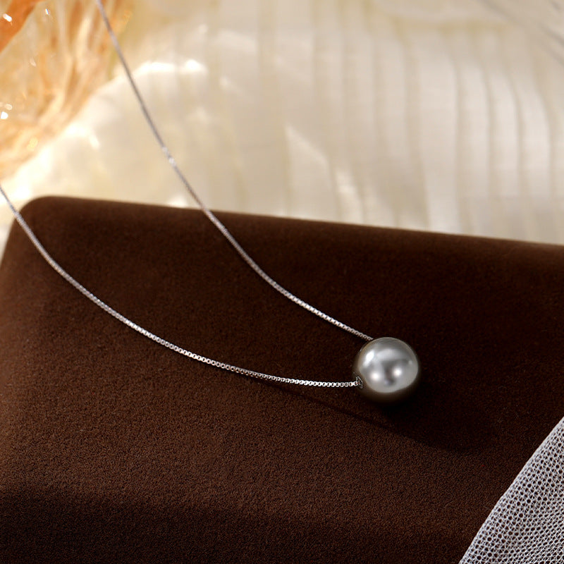 Wholesale S925 Silver Single Synthetic Pearl Necklace