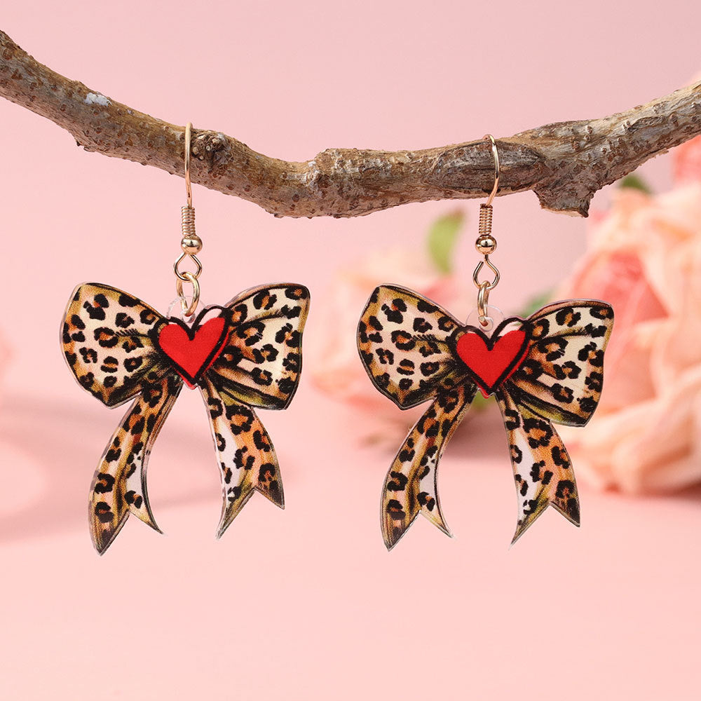 Wholesale Valentine' s Day Love Bow  Acrylic Earrings