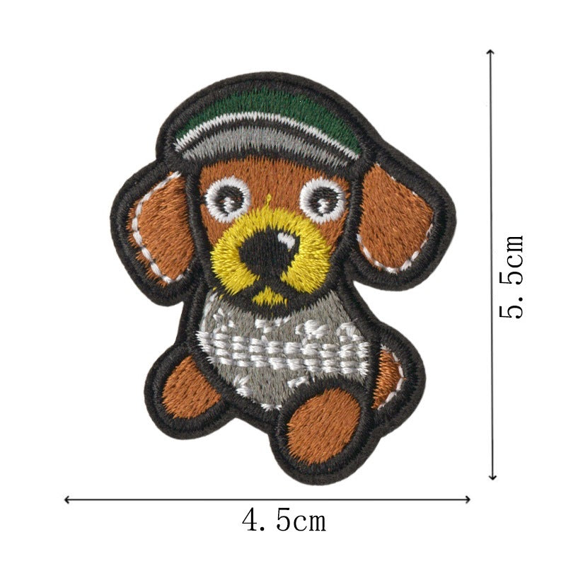 Wholesale Cute Cartoon Puppy Embroidered Iron On Patches 9 Piece Set For DIY Clothing Bags Hats Decorative Accent