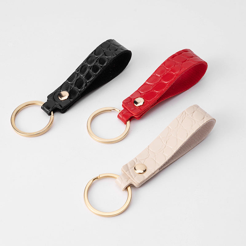 Wholesale Crocodile Pattern Leather Car Keychain