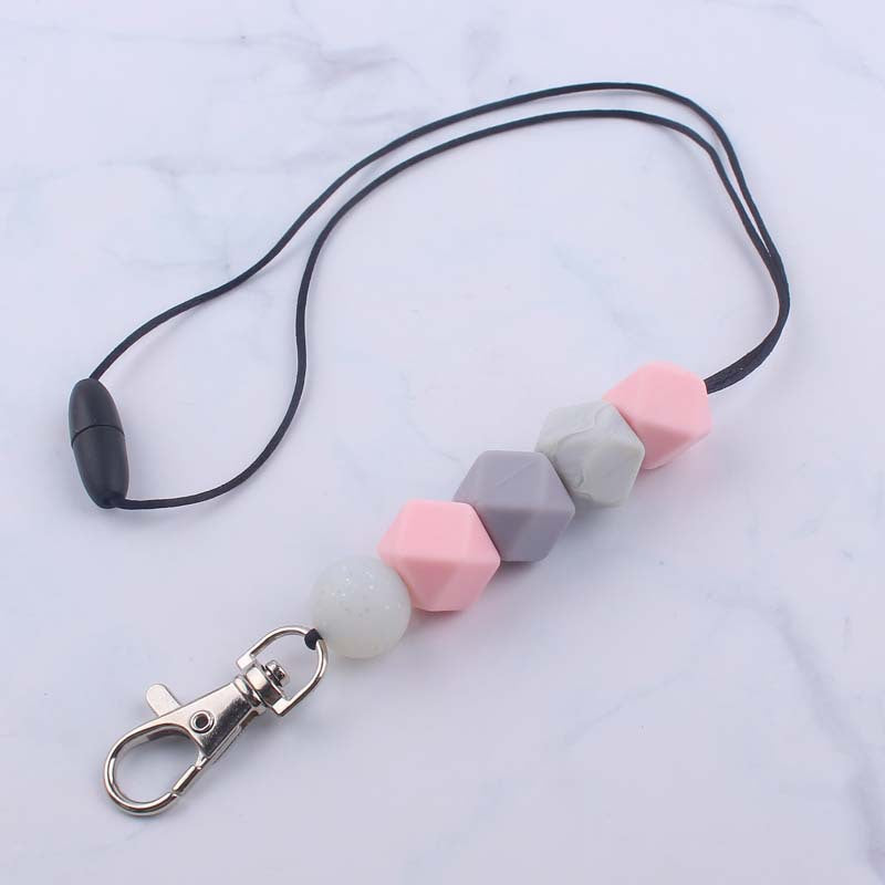 Wholesale Food Grade Silicone Bead Necklace Keychain
